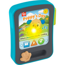 Fisher-Price Baby Learning Toy Laugh & Learn Puppys Storytime Reader Pretend Tablet with Music & Lights for Ages 6+ Months
