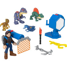 Fisher-Price Imaginext Jurassic World Dinosaur Toys Evo-Scanner Multi-Pack 10-Piece Light-Up Figures Set for Ages 3+ Years