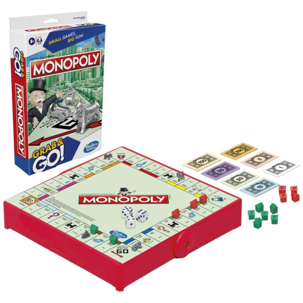 Photos - Other Toys Monopole Ceramica Monopoly Grab and Go Game for Ages 8 and Up Travel Game for 2-4 Players F8256 