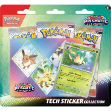 Pokemon TCG: collezione di adesivi tecnologici Scarlet & Violet -Prismatic Evolutions - Leafeon (1 scheda promozionale per fogli e 3 booster pacchett