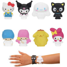 Hello Kitty och vänner Figbands MultipAck- 8 Figbands- Serie 1-2-i-1 Figur och band- Officiellt licensierad Sanrio-produkt från Jazwares- åldrar