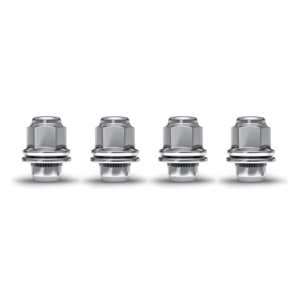 White-Knight-Press White Knight 5306 Chrome M12x1.25 Oem Factory Style Mag Lug Nut With Washer (Pack Of 4)