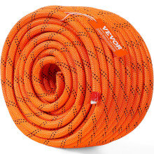 VEVOR Double Braided Polyester Rope 3/4 in x 220 ft 24 Strands 20000 LBS Breaking Strength Outdoor Rope Arborist Rigging Rope for Rock Hiking