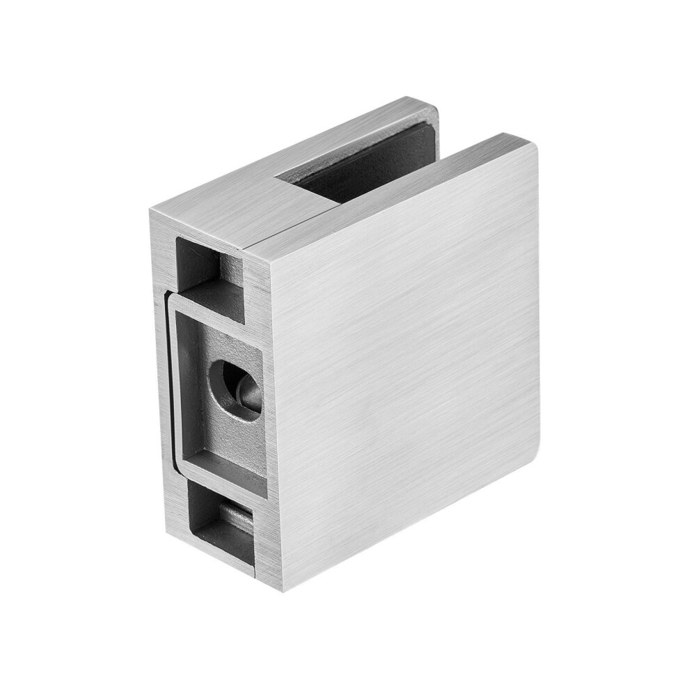 VEVOR Glass Clamp  4 PCS Square Glass Railing Bracket for 0.31 """"-0.47 """" Tempered Glass  304 Stainless Steel Glass Mounting Clamp  Glass Shelf B