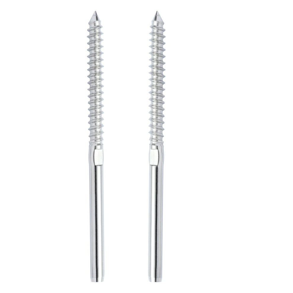 VEVOR 122 Pack Cable Railing Swage Threaded Stud Tension End Fitting Terminal for 1/8"""" Deck Cable Railing  T316 Stainless Steel  Cable Railing T