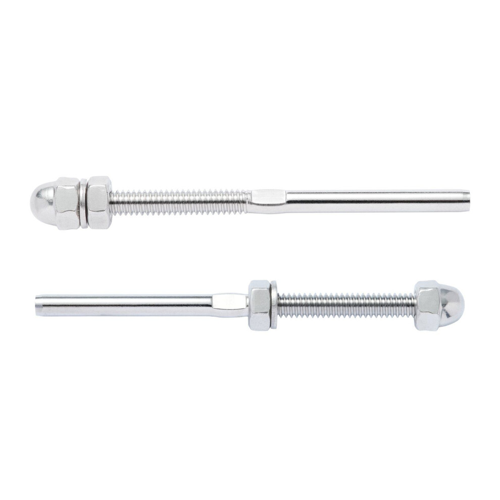 VEVOR 61 Pack Cable Railing Swage Threaded Stud Tension End Fitting Terminal for 1/8"""" Deck Cable Railing  T316 Stainless Steel  Cable Railing Te