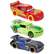 Disney Store Official Cars Light-Up Pullback Die Cast Set-med Lightning McQueen Jackson Storm Chase Racelott-Neon Lights Set med Light-Up Pull-N-