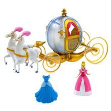 Disney Store Action Toys Cinderella Doll Pferd und Kutschen Spiel Set Prinzessin Spielzeug leuchtende glitzernde Krbis-Coach-Clip-On-Kleider