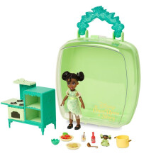 Disney Store Official Princess Tiana Once Upon a Story Mini Doll Playset Princessen och grodan 5 tum Princess Dolls Girl Toys Princess Toys For G
