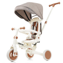 Merax 7-in-1 Foldable Toddler Tricycle Removable Pedal Canopy and Guardrail Adjustable Push Handle