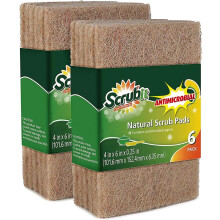 SCRUBIT Tampons rcurer naturels (paquet de 12) Tampons rcurer cologiques pour le nettoyage de la vaisselle et des casseroles de cuisine