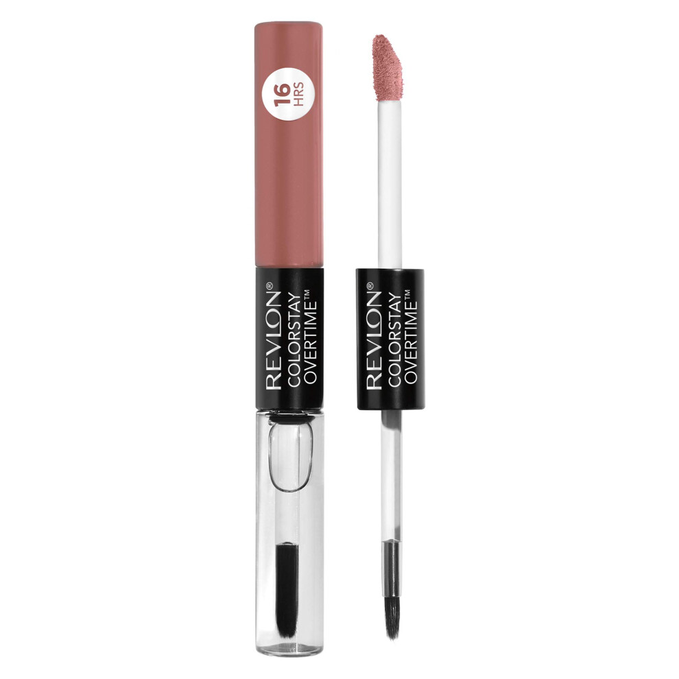 Revlon Liquid Lipstick with Clear Lip Gloss  ColorStay Face Makeup  Overtime Lipcolor  Dual Ended with Vitamin E in Nude  Unstobbale Nude (540)