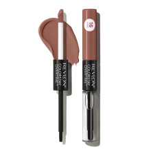 Revlon Liquid Lipstick med Klar Läppglans, ColorStay Overtime Lipcolor, Dubbeländad med Vitamin E, 560 Taupe Time, 0.07 Fl Oz