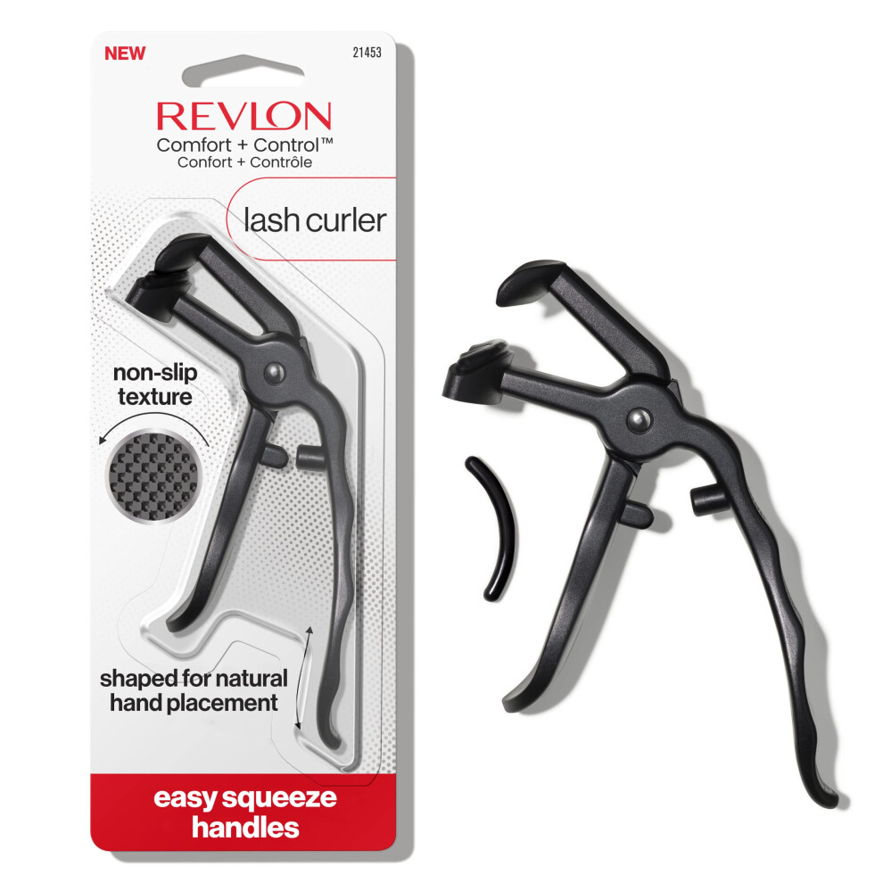 Photos - Makeup Brush / Sponge Revlon Comfort and Control Eyelash Curler Easy to Use with Storage for Refill Pads 7267111000