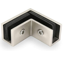 Patrat 90 de grade din alama cu mneca de clema de sticla peste clema din sticla u?a de du? pentru 5/16 """" pna la 1/2 """" (8 pna la 12 mm) grosi