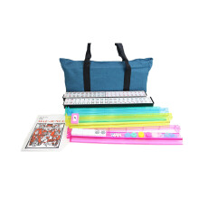 usamjtable 166 Spielsteine, amerikanisches Mahjong-Set, weiche Tasche, 4 All-in-One-Farbschieber, Stnder, kombiniert, leicht zu tragen (blaugrn)