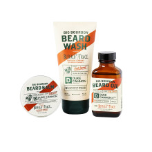 Duke Cannon Big Bourbon Skäggvård Gift Set (3 Delar) - Premium Skäggtvätt, Skäggbalsam och Skäggolja