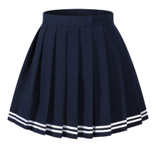 Bellissere Stripes bianche femminili di ragazza pieghettate a scuola Gaming costumi costumi costumi (l Blue White Striple)