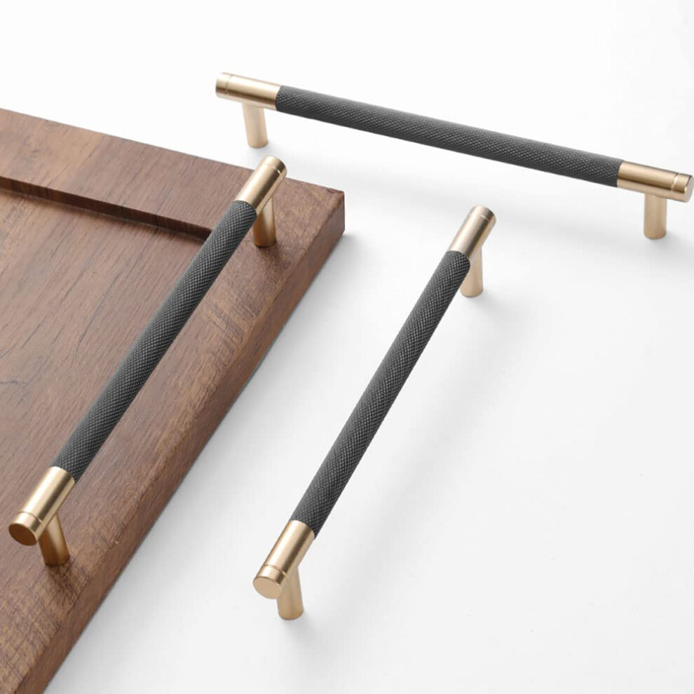 Westablize 50 Pack 7 1/2 Inch 192 mm Bar Cabinet Pulls Gold and Grey Knurled Handles for Brushed Gold Drawer Pulls Cupboard Aluminum Handles 6226-image-OPC-PHRDQNK-NEW