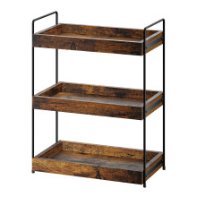 Sanretaho Bath Counter Organizator cu 3 niveluri din lemn Spice Organizator pentru contor de bucatarie Vanity Skincare Organizatori pentru organi