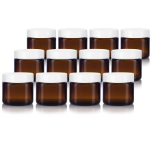 2 oz borcan cu fa?a dreapta cu capace captu?ite cu spuma alba (12 pachet)