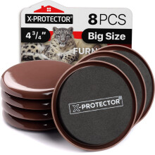 Furniture Sliders for Carpet X-PROTECTOR - 8 PCS Best Heavy Moving Pads 4 3/4"""" - Sliders for Furniture. Move Your Furniture Easy with Reusable F