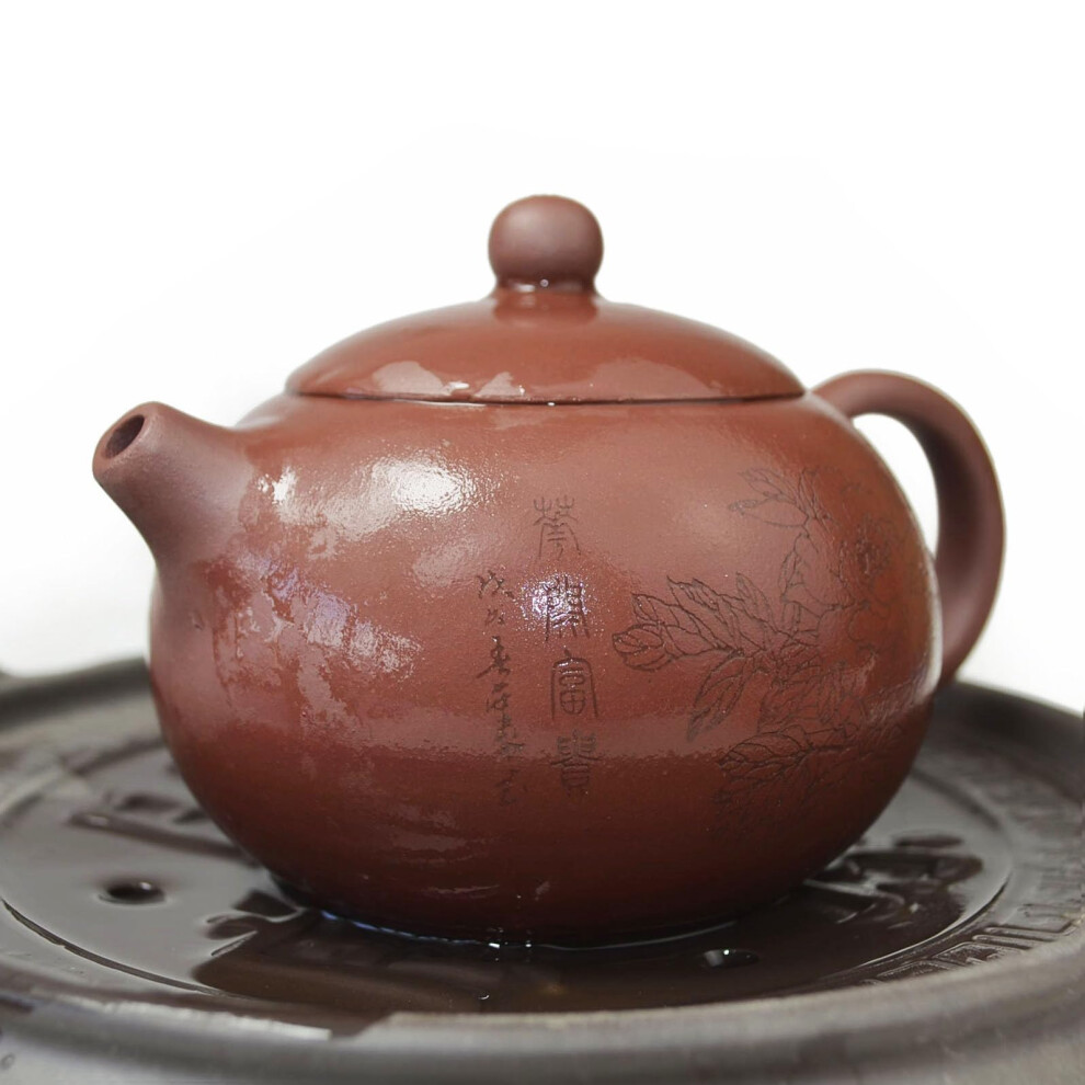 Teapot 270ML Clay Xishi Pots China Gongfu Tea Infuseur Pour Le Th En Vrac (Fleurissant)-image