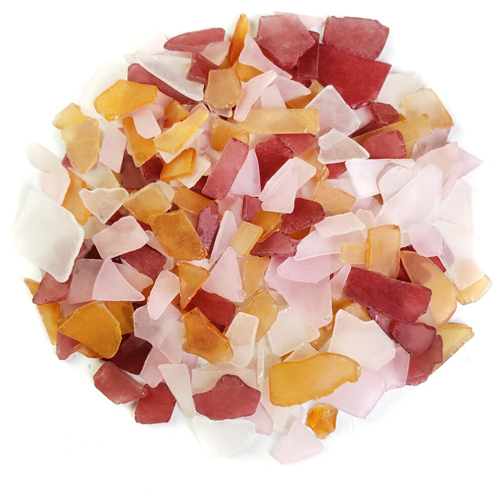 En Verre De Mer Sclires Casses Pour La Dcoration De La Fte La Plage Aquarium Home Vase Remplissements Artisanat Red Red Amber Mlange 2 Lb-image