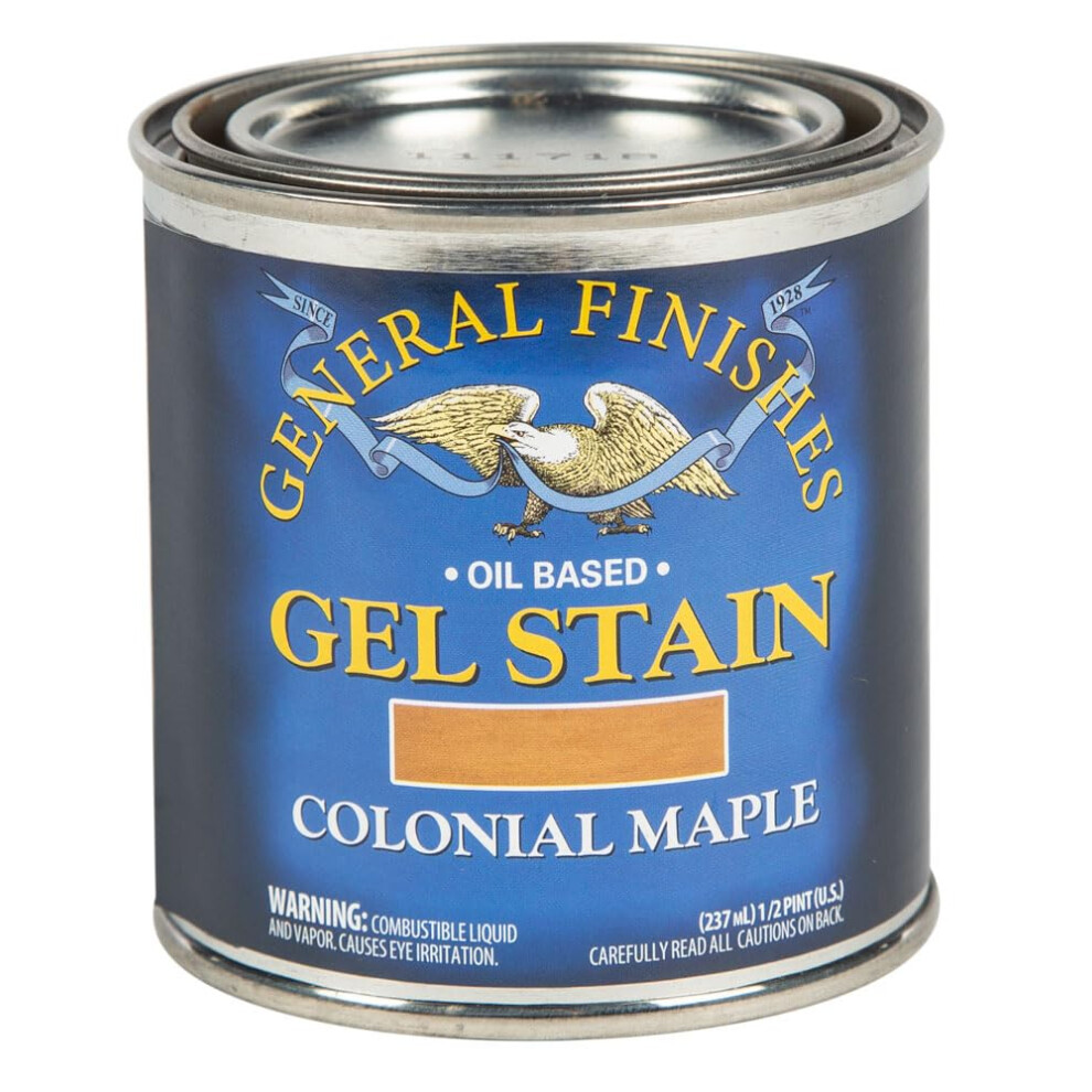 General Finishes Oil Base Gel Stain 1/2 Pint Colonial Maple 606016102709