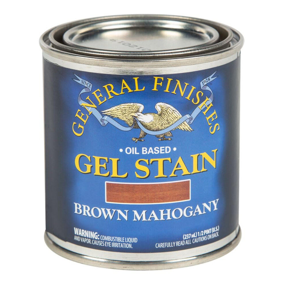 General Finishes Oil Base Gel Stain 1/2 Pint Brown Mahogany