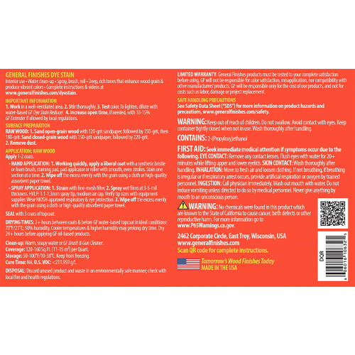 General Finishes Waterbased Verf, 1 Pint, Empire Red 2