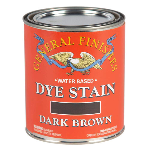 General Finishes Water Based Dye, 1 Quart, Donkerbruin