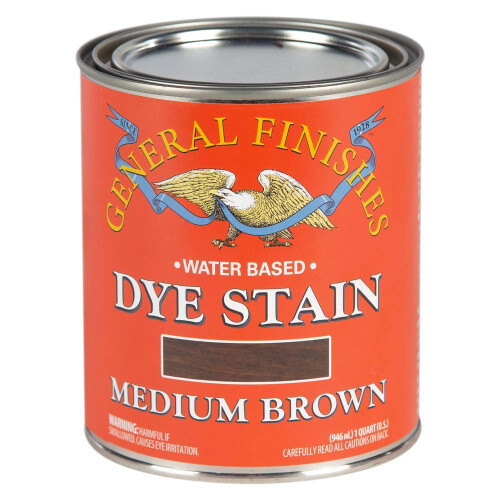 General Finishes Water Based Dye 1 Quart Medium Brown