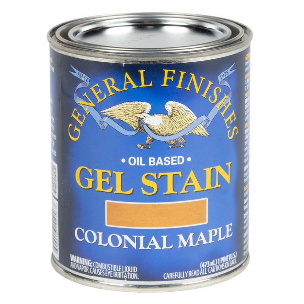 General Finishes Oil Base Gel Stain 1 Pint Colonial Maple 606016102587
