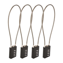 SEPOX 4 Pcs Resettable Combination Padlock, 1-3/16" Width Body with 32cm Extrem Long Cable, 4 Digit Combo Cable Lock for Suitcase, Travel Bag, Gym Loc