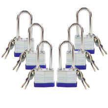 SEPOX 6er-Pack gleichschlieendes Vorhngeschloss mit demselben Schlssel, 2 Stck pro Set, extra langer Bgel, 1-9/16 Zoll, 40 mm, robustes Gehuse