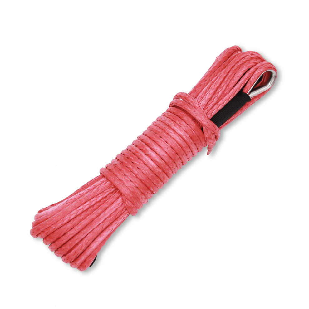 Ucreative 3/16 Inch x 50 Feet Synthetic Winch Line Cable Rope 8 350LBs with Black Protecing Sleeve for ATV UTV (Red)-image-OPC-PHRDRN9-NEW