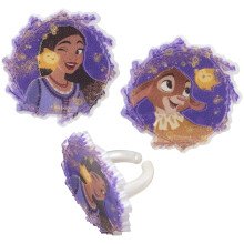 DecoPac Disney's Wish Better Together Ringen, Cupcake Decoraties met Asha & Valentino - 72 Stuks