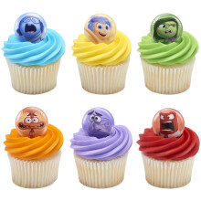 DecoPac Disney & Pixar's Inside Out 2 Bursts of Emotion Rings Multicolored Cupcake Decorations Food Safe Cupcake Toppers - 24 Pack