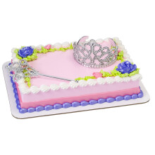 Decopac Crown ?i Scepter Decoset Cake Decoration Tiara Princess 6.50 """" L x 3.65 """" W x .5 """" H