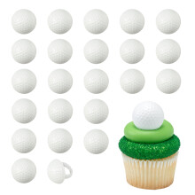 Inele de golf decopac decora?iuni de cupcake Golf Ball Cupcake Toppers Food Topper Tort SAFE - 24 pachet