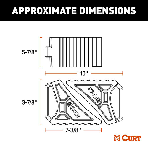 Curt HD Wheel Chocks da 2 pacchetti con staffa di montaggio #22802 1