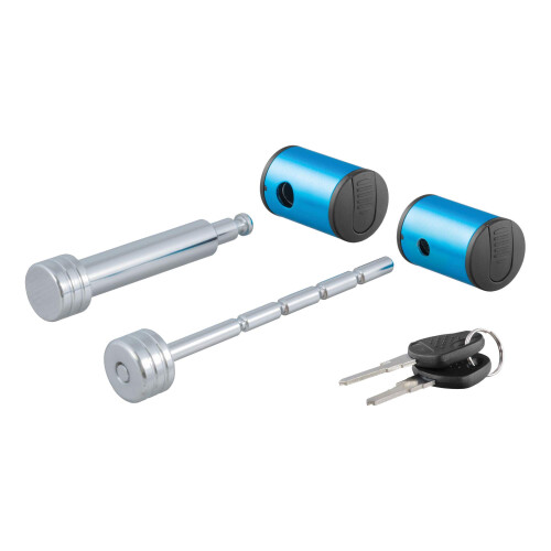 Conjunto de bloqueio de trailer de ngulo reto CURT 23505 Pino de 5/8 polegadas para receptor de 2 polegadas Extenso de acoplador de 1/4 x 3 pol