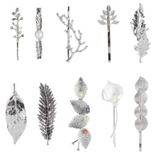 Lawie 10 Pack Silver Vintage Retro Geometric Minimalist Metal Hair Clips