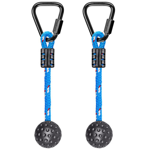 BeneLabel Lekutrustning, Ninja Hinderbana för Barn 2 delar, Hängande Hinder med 2 Triangulära Karbinhakar