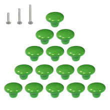 Huamulan 15pcs Green Glosty Gunobi ceramici butoane rotunde Dulap de ciuperci DIDE DIY decor vintage trage mnere de u?a dulap dulap sertar dia.
