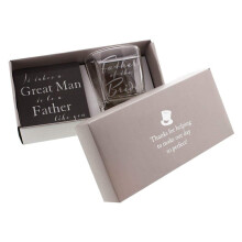 Haysom Interiors Vader van de Bruid Whiskeyglas en Onderzetter Giftset
