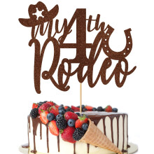 Crseniny al 4 -lea meu rodeo tort topper al patrulea tort de na?tere topper occidental mic mic cowboy tema de na?tere decora?iuni tort de tort
