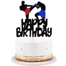 Lveud Black Flash Boxing Match Topper Topper - Tema sportului, la mul?i ani, decora?iuni tort de na?tere