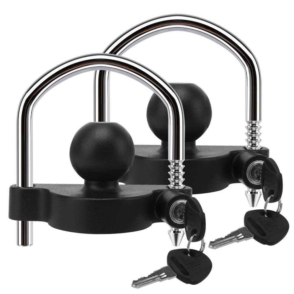 Metoware Keyed Alike Trailer Coupler Lock Universal Adjustable Steel Trailer Hitch Lock Anti Theft Trailer Ball Lock Towing Lock For Towing Trai 619438409189